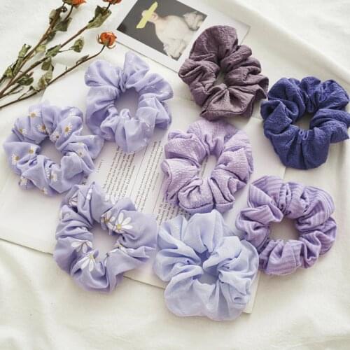 Trendy Grape Color Scrunchie Pack 8pcs/pack Women Cute Hair Accessories Girls Purple Series Scrunchies Set Wholesale Hair Bands