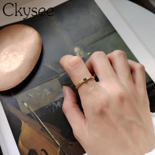 Ckysee New 925-Sterling -Silver Thin Ring Female Index Finger Ring Adjustable Closed Ring For Woman Fashion Jewelry Gift