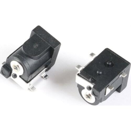 10Pcs SMD DC-005 DC-050 DC Power Jack Socket Connector DC005 5.5*2.1mm 5.5*2.5mm 2.1 / 2.5 socket Round the needle Black