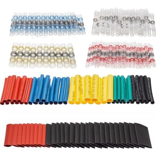 150PCS Waterproof Heat Shrink Connectors Solder Seal Sleeve Electrical Wire Connectors Shrinkable Tube Fast Butt Connectors