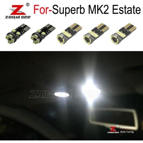 20pcs LED door trunk Lamp + LED Interior dome map Lights Kit for Skoda for Superb MK 2 MK II Estate 3T5 (2009-2015)