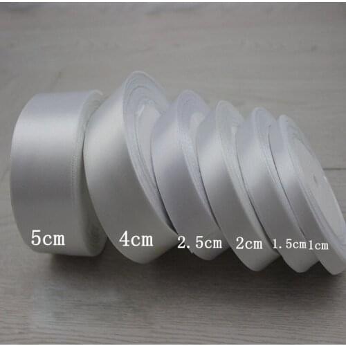 25 Yards/roll) 1-5cm White Single Face Satin Ribbon Party Decoration Gift Wrapping Christmas Ribbons Sewing
