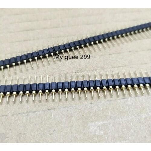 5pcs/lot 1*40P male Single row 1*40PIN 2.54mm single round pin hole gold male pin header strip Connector 1*40