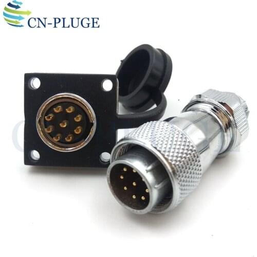 WS16 Series 9-pin Aviation Waterproof Connectors LED Power Cable Connector Male Plug Female Socket Rated Current 5A IP67