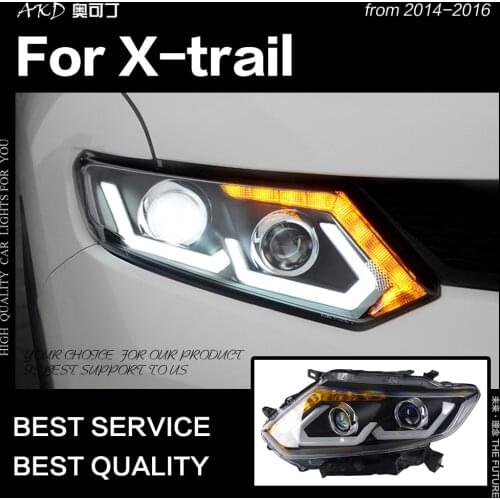 AKD Car Styling for Nissan X-trail Headlights 2014-2016 Rogue LED Headlight DRL Hid Option Head Lamp Angel Eye Beam Accessories