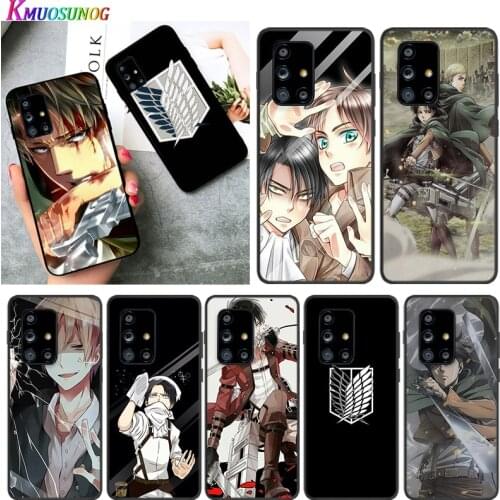 Anime attack on Titan for Samsung A91 A81 A71 A72 A52 A51 UW A42 A41 A32 A31 A21 A12 A02S A11 Black Phone Case