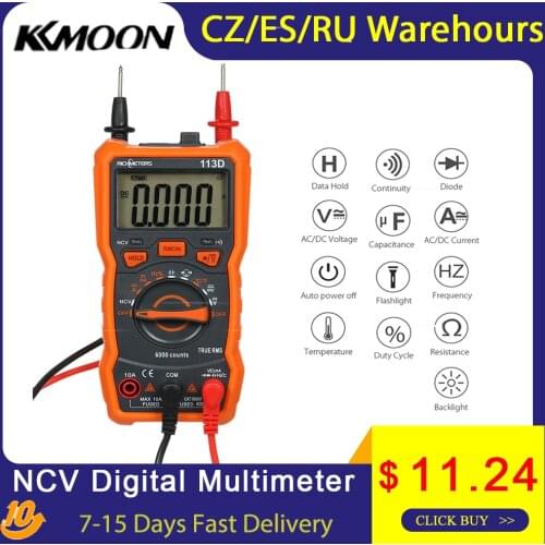 NCV Digital Multimeter 6000 Counts Auto Ranging AC/DC Voltage Temperature Measuring Meter Flash Light Backlight Magnetic Suction