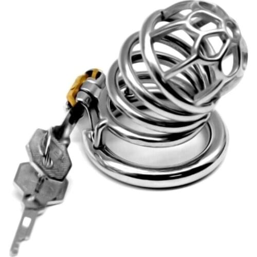 For Male Penis Chastity Lock Round Smooth Ring Super Long Hollow Cage Penis Sleeve Cockrings Sex Products for Men G7-1-265C