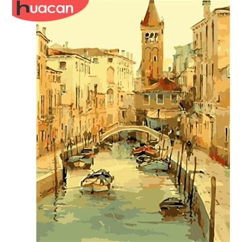 HUACAN Pictures By Number City Landscape Kits Home Decor Painting By Numbers Venice Drawing On Canvas HandPainted DIY Art Gift