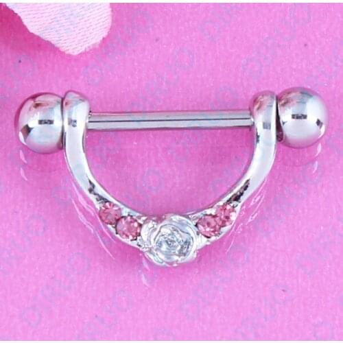 Nipple ring body piercing jewelry Semicircle Nickel-free 316L surgical steel pair