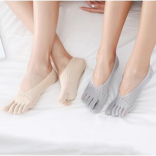 2020 Summer Velvet Ladies Five-finger Boat Socks Breathable Thin Invisible Socks Net Stockings for Women New Split Toe Socks