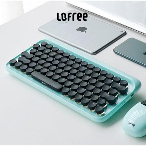 New Lofree Dot Wireless bluetooth keyboard Green Axis LED backlight mechanical Office keyboard For Ipad MAC Notebook PC