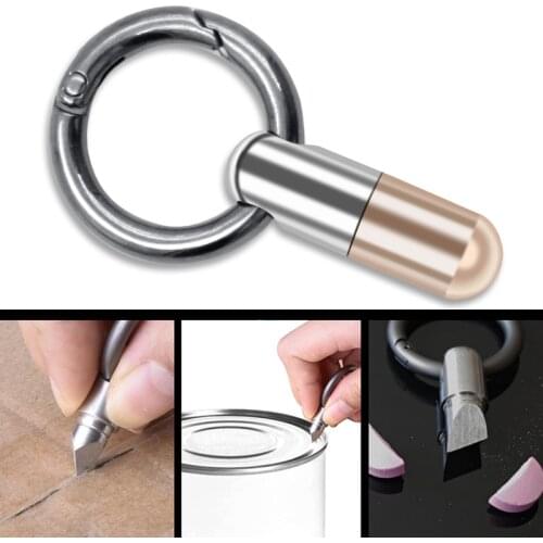 Stainless Steel Cutting Multi-function EDC Portable Mini Tool Key Ring Pendant Tool Capsule Knife Tiny Cutting Tool Toy Sports