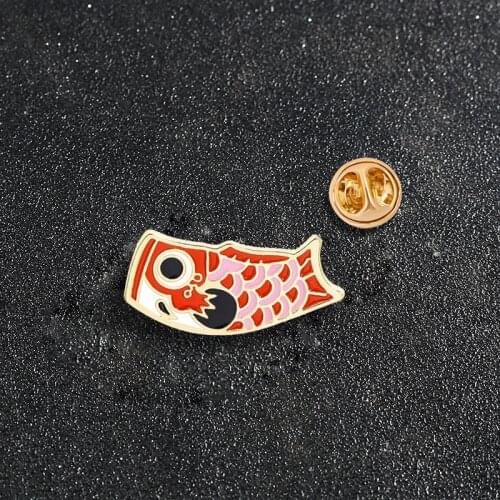 Cartoon Creative Fish Animal Brooch Cute Red Badge Alloy Shirt Collar Enamel Pin Brooch Jewelry Pins for Backpacks Accessories