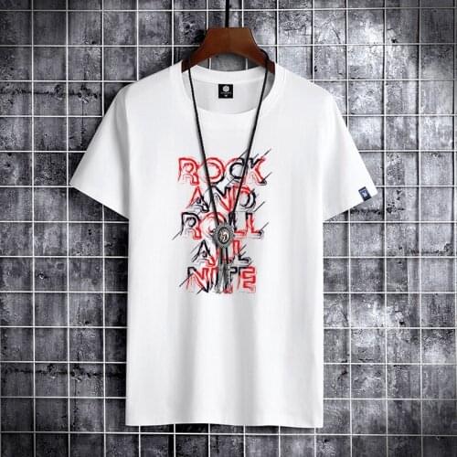 2021 NEW Letter Printing 100% cotton Men T Shirt Hip-Hop Cotton T-shirt O-neck Summer Male Causal Tshirts Fashion Loose Tees B29