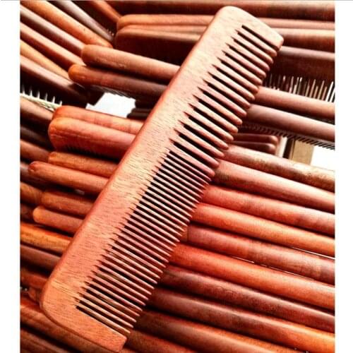 Sandalwood 2 In 1 Men Hair Comb Wide Coarse Fine Toothed Combination Portable Vintage Head Hairdressing Styling Accessories