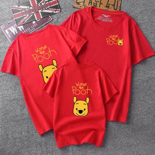 Family Matching Clothes Mother Father Daughter Son Kid Tshirt Family Tops Child Winnie the Pooh T-Shirt Family Look