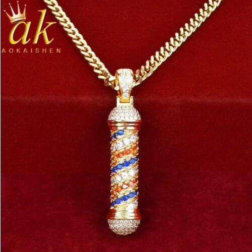 Colorful Microphone Shaped Pendant Necklace Copper Hip Hop Jewelry Rock Street