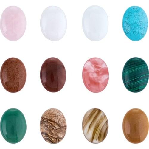 Pandahall Semi-precious Stone Cabochons, Oval, Magnesite, 40x30x8mm