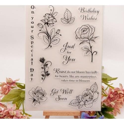 Just for You Birthday Wishes Background Transparent Clear Silicone Stamps for DIY Scrapbooking/Card Making/Decorative Sheets