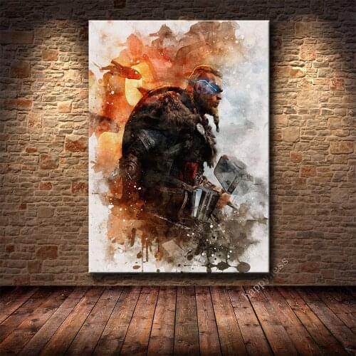 Roman Warrio Movie Wall Art Posters and Prints Canvas Art Solid Wood Scrolls Paintings wall pictures for living room Decor