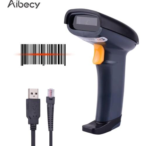 Handheld 1D Barcode Scanner USB Wired Bar Code Reader Manual Trigger/Auto Continuous Scanning Support Paper Code for supermarket