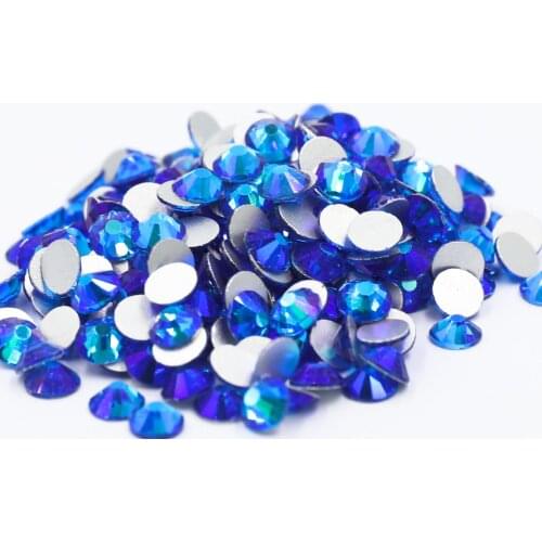 Capri Blue AB SS3~SS30 Non Hotfix Rhinestone стразы Flatback Glass Stone Nail Rhinestones Diamond For DIY Nail Decorations