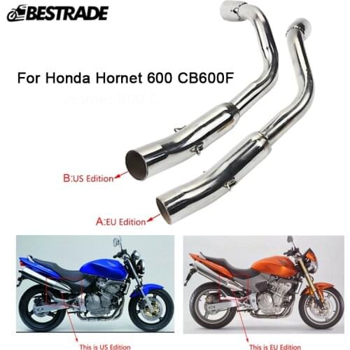 Mid Pipe For Honda Hornet 600 CB600F Motorcycle Exhaust Middle Link Connect Tube EU US Edition Stainless Steel Slip On 51mm