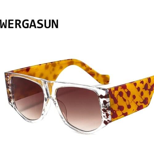 WERGASUN 2021 Vintage Big Frame Oversized Sunglasses Women Sun Glasses Men UV400 Square One Piece Shades Eyewear Brand Glasses