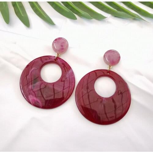 Jewelry A9 new personalized texture special-shaped color pattern resin beautiful net red fashionable Earrings
