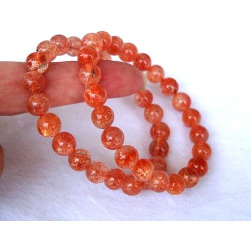 Free Shipping Natural Gold Sunstone Round 8.5mm~9mm Beads Bracelet Women Jewelry Accessories Weddings Parties Birthday Gift