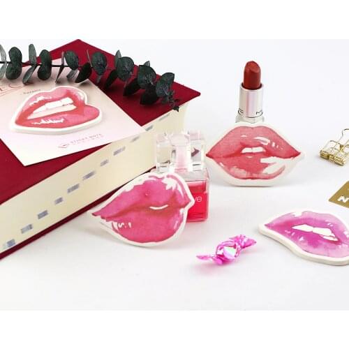 1X Sexy Red Lips Paper Sticky Notes Memo Pads Decorative Stickers Student Stationery School Office Supply Message Planner
