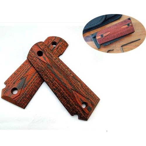 1 Pair Rosewood Handle Patches DIY Anti-slip Color Wood Grips Scales Decor Material blanks slabs For 1911 Grips Models