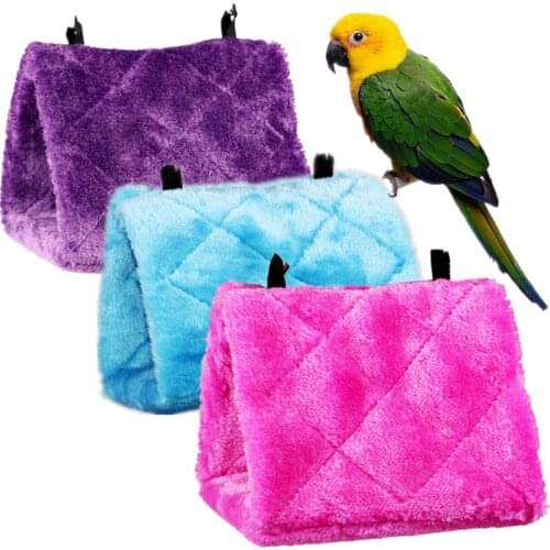 10Pcs/lot Warm Plush Parrot Bird Nest Hut Hammock Hanging Cave Snug Hut Tent Bed Bird Cages Toy Parrot Hammock For Animals