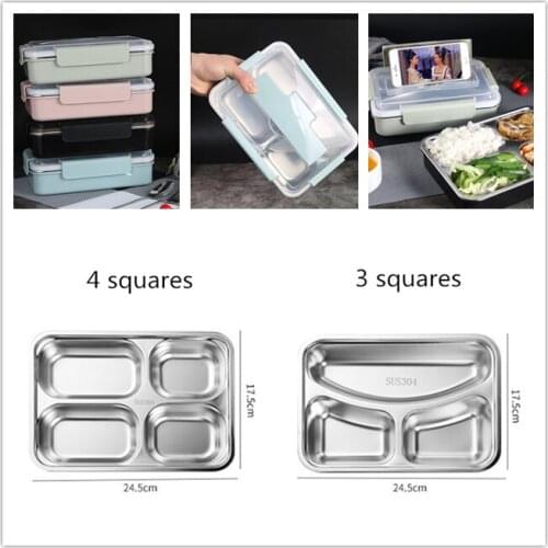 EMS 10pcs Thermal insulation Lunch Box Stainless Steel Food Container Portable for Kids Adult Picnic School Office Bento Box
