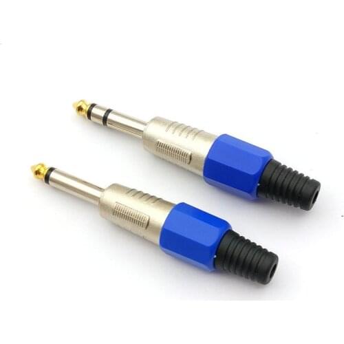 20pcs 6.35mm mono/Stereo Audio Plug Head Gold Plated connector