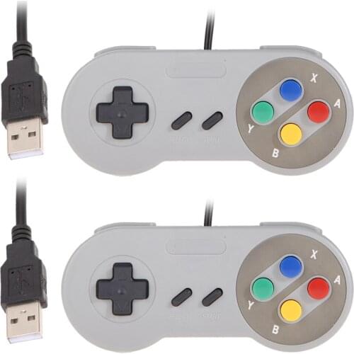 2x Super Nintendo SNES USB Gamepad Classic Famicom Controller for PC MAC Qperating Systems Games Accesorios Phone Suppliers
