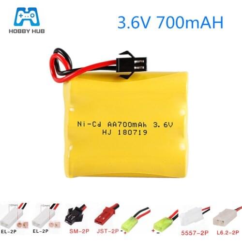 3.6v 700mah AA NI-CD battery for RC boat model car Rechargeable 3.7 v 700 mah battery for RC boat model car electric toys tank