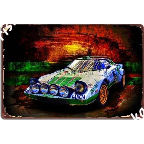 Alitalia Lancia Stratos Hf Metal Signs pub Garage Custom Club Home Mural Painting Tin sign Posters
