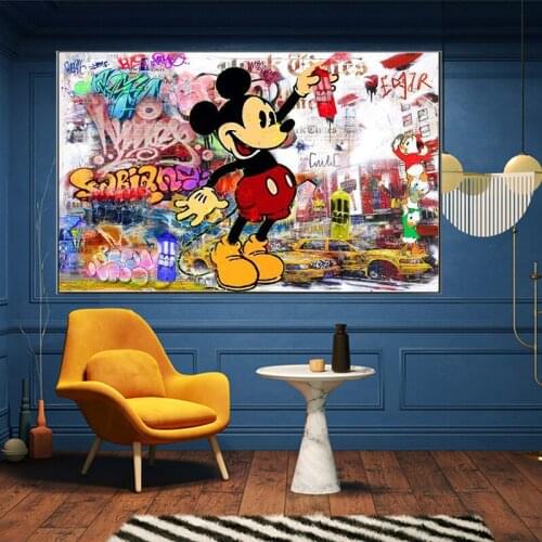Graffiti Street Art Mickey Mouse Diamond Painting Diamond Mosaic Cross Stitch Kits Full Diamond Embroidery Room Decoration