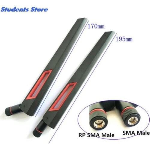 2PCS 10 dbi Dual band WIFI Antenna 2.4G 5G 5.8Gh RP SMA Male Universal Antennas Amplifier WLAN Router Antenne Booster
