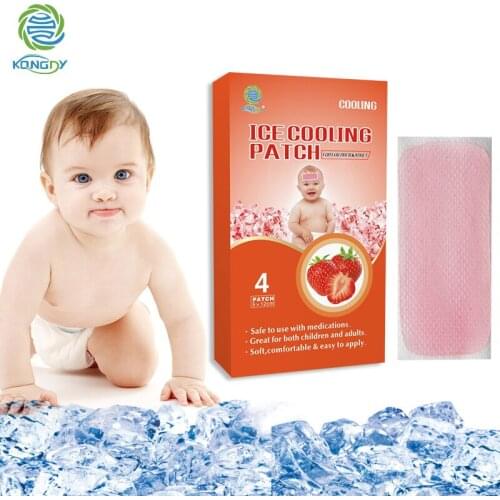 KONGDY Antipyretic Pad Cooling Fever Patch 4 Pieces/Box Physical Temperature Failing Relief Headache Pain for Children and Adult