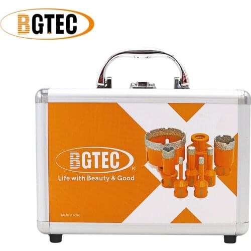 BGTEC 1set 6/8/10/14/20/25/32/50/F20/HEX Vacuum Brazed Diamond Drill Core Bits With Box 5/8-11 hole saw for porcelain tile