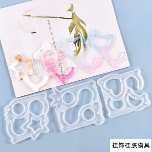 Keychain Shaped Silicone Epoxy Resin Mold Handcraft Jewelry Tools Jewelry Accessories Defense Series