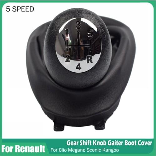 Car Styling Gear Shift Knob Lever Gaiter Boot Cover Case Collar Leather For Renault Clio II Clio III Megane II Scenic II Kangoo