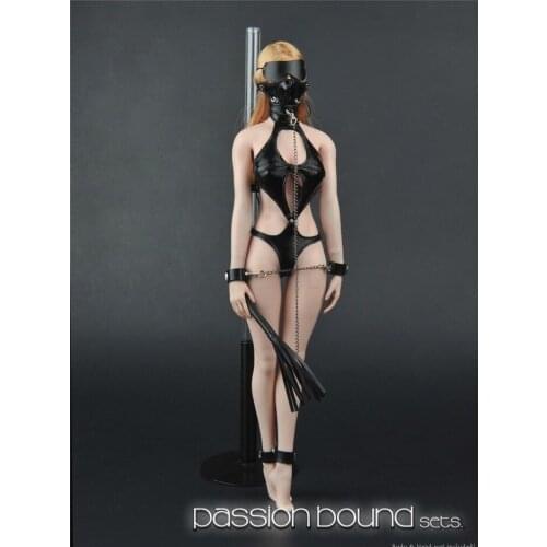 1:6 Scale Black Leather Lingerie Underpants Bound Sets for 12 inches Female Figure Body Accessory