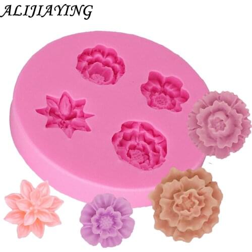 Flower Silicone Mold Fondant Cake Decorating Tools Cupcake Jelly Candy Chocolate Decoration Baking Tools D1297