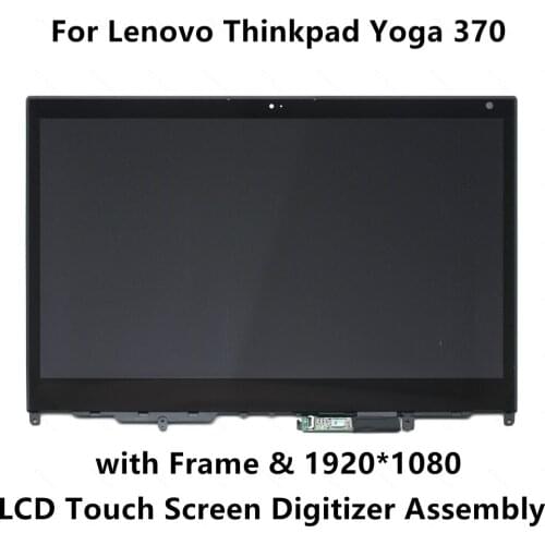 13.3'' Touch Screen Glass Digitizer FHD LCD Display Assembly+Frame for Lenovo Thinkpad Yoga 370 20JH 20JJ 01HY320 LQ133M1JX15