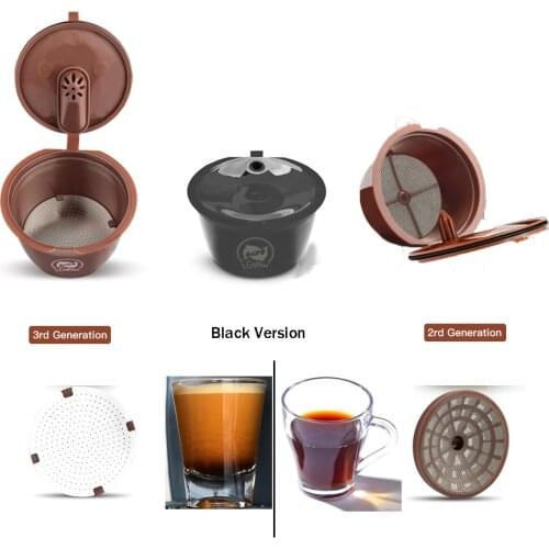 For Dolce Gusto Crema Coffee Capsule Update 3rd Reusable Coffee Filter Cup Tea Dripper Baskets Stainless Steel Coffee Tamper