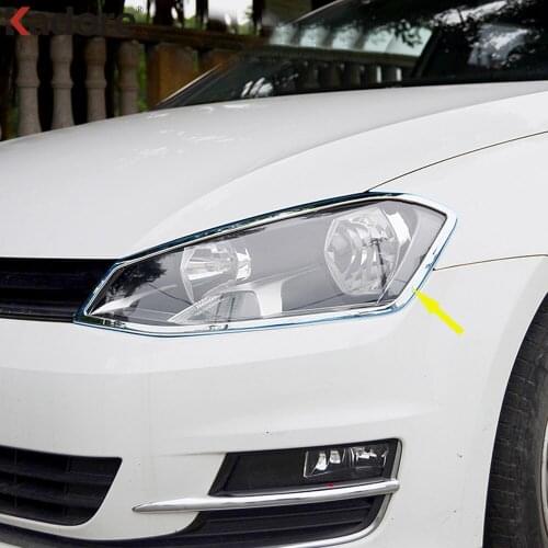 For Volkswagen Golf 7 MK7 2013 2014 2015 2016 ABS Chrome Auto Headlight Hood Bezels Front Head Lights Lamps Covers Trim